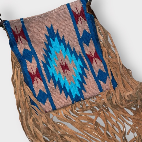 American Darling Cross Body Hand Tooled Saddle Blanket Genuine Leather Bag - Picture 6 of 8